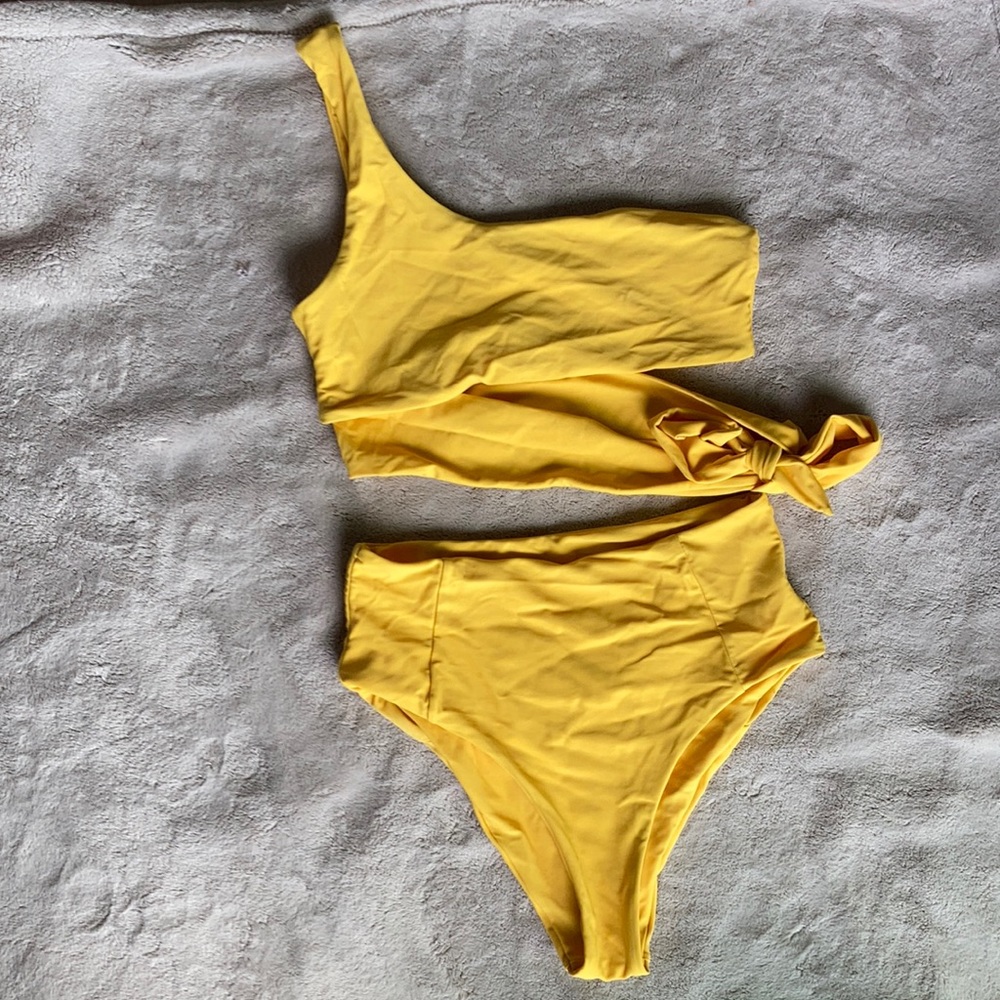 Yellow Tie Waist Bikini
